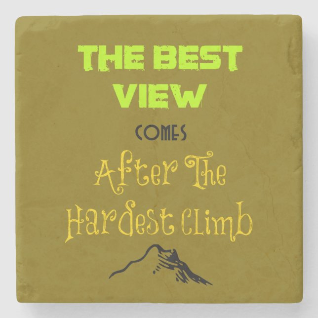 Inspirational Motivating Hiking Quote Typography Stone Coaster (Front)