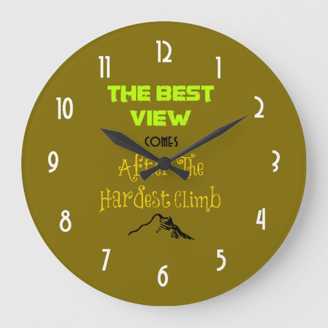 Inspirational Motivating Quote Typography Large Clock (Front)