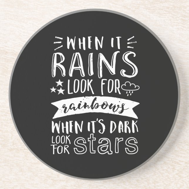 Inspirational Motivation Quote Think Positive Coaster (Front)