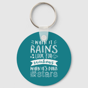 Inspirational Motivation Quote Think Positive Key Ring