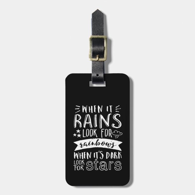 Inspirational Motivation Quote Think Positive Luggage Tag (Front Vertical)