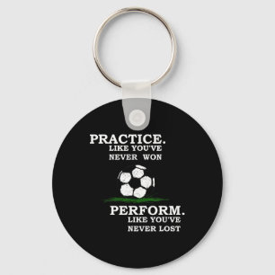 Inspirational Motivation Soccer Quote Training Key Ring
