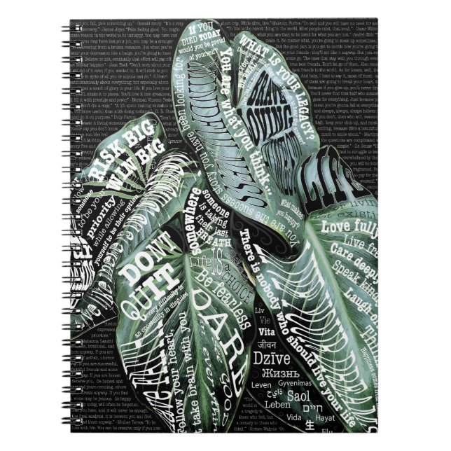 Inspirational Motivational bilingual LIFE quotes Notebook (Front)