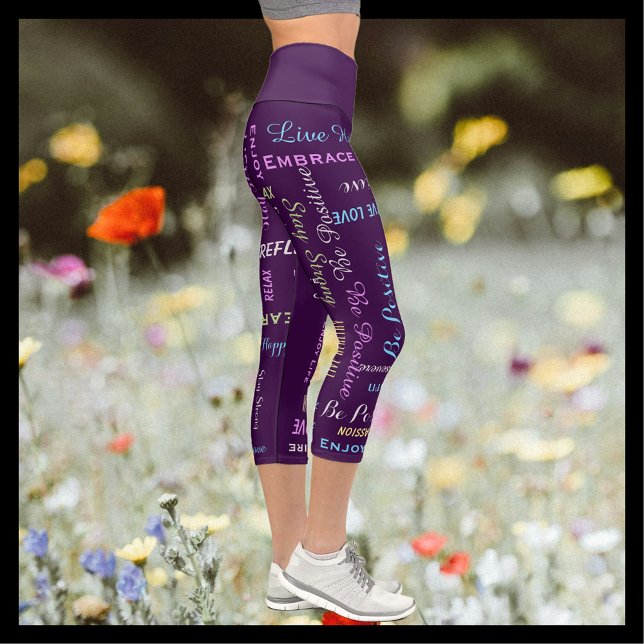 Inspirational Motivational CHOOSE COLOR Capri Leggings (Creator Uploaded)