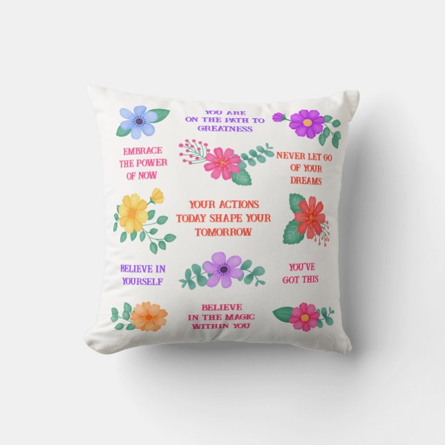 Inspirational Motivational Create Your Own Quotes Cushion (Front)