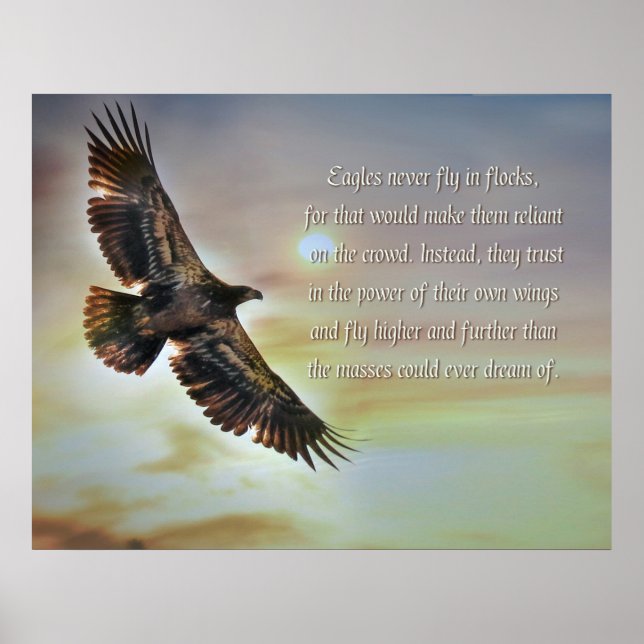 Inspirational Motivational Eagle Flying High Poster (Front)