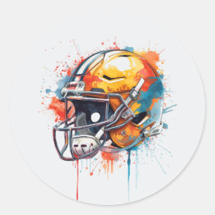 Inspirational Motivational Football Helmet  Classic Round Sticker