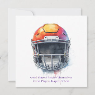 Inspirational Motivational Football Helmet Holiday Card