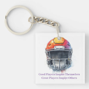 Inspirational Motivational Football Helmet Key Ring