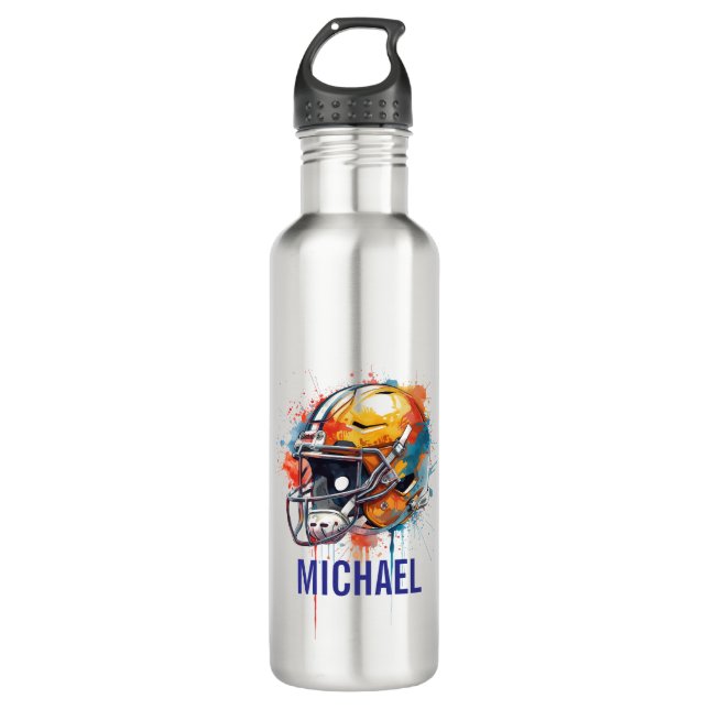 Inspirational Motivational Football Helmet Name 710 Ml Water Bottle (Front)