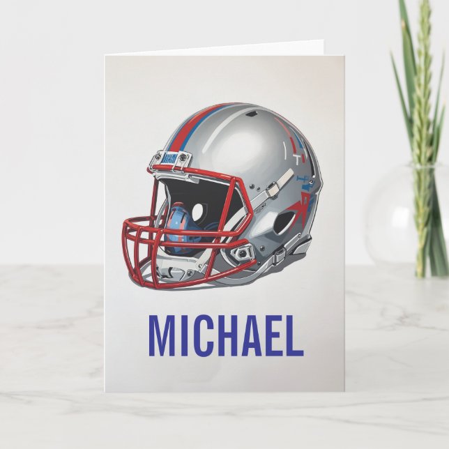 Inspirational Motivational Football Helmet Name Card (Front)