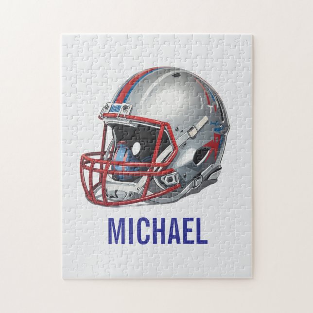 Inspirational Motivational Football Helmet Name Jigsaw Puzzle (Vertical)
