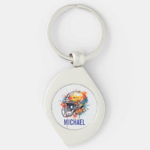 Inspirational Motivational Football Helmet Name Key Ring