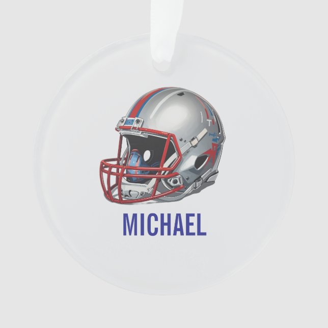 Inspirational Motivational Football Helmet Name Ornament (Front)