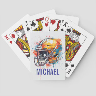 Inspirational Motivational Football Helmet Name Playing Cards