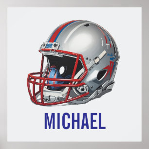 Inspirational Motivational Football Helmet Name Poster