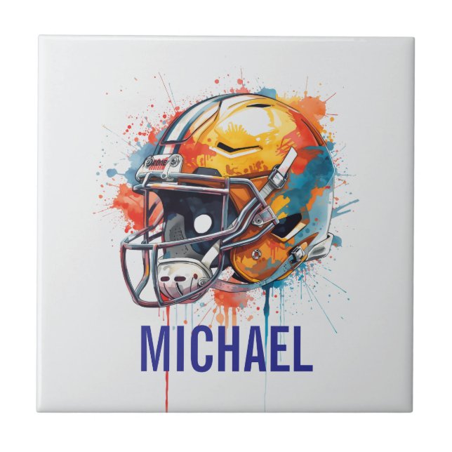 Inspirational Motivational Football Helmet Name Tile (Front)