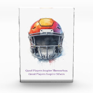 Inspirational Motivational Football Helmet  Photo Block