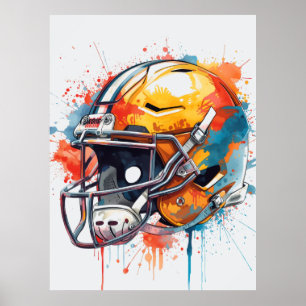 Inspirational Motivational Football Helmet Poster
