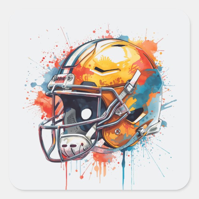 Inspirational Motivational Football Helmet  Square Sticker (Front)