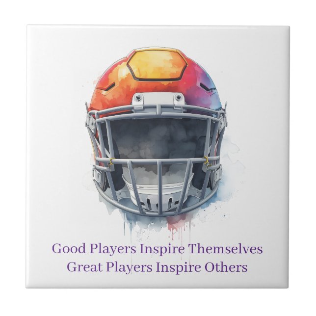 Inspirational Motivational Football Helmet  Tile (Front)