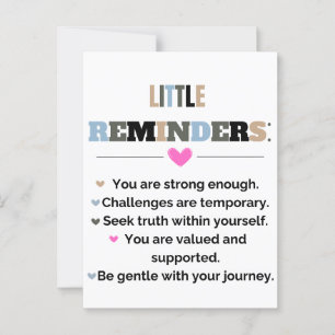 Inspirational Motivational Gifts Little Reminders Postcard