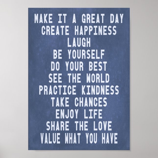 Inspirational Motivational Modern Happiness Poster (Front)