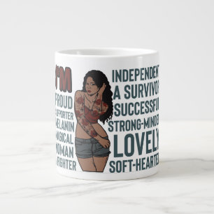 Inspirational motivational positive black queen large coffee mug