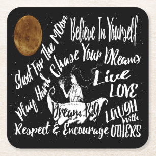 Inspirational Motivational Quote party coaster