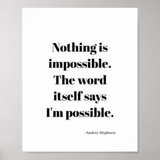 Inspirational motivational quote poster