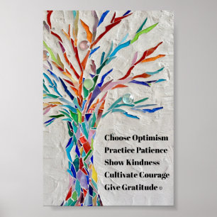 Inspirational Motivational Quote Tree Poster