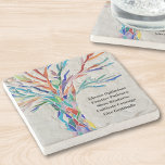 Inspirational Motivational Quote Tree Stone Coaster<br><div class="desc">This decorative stone coaster features a mosaic tree in rainbow colours and an inspiring quote. The text is customisable so you can replace the quote. Use the Design Tool to change the text size, style, or colour. You won't find this exact image from other designers as we create our artwork....</div>