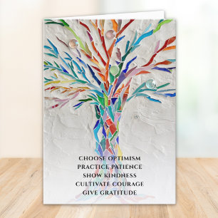 Inspirational Motivational Quote Tree  Thank You Card