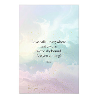 Inspirational Motivational Rumi Quote Pastel Cloud Photo Print