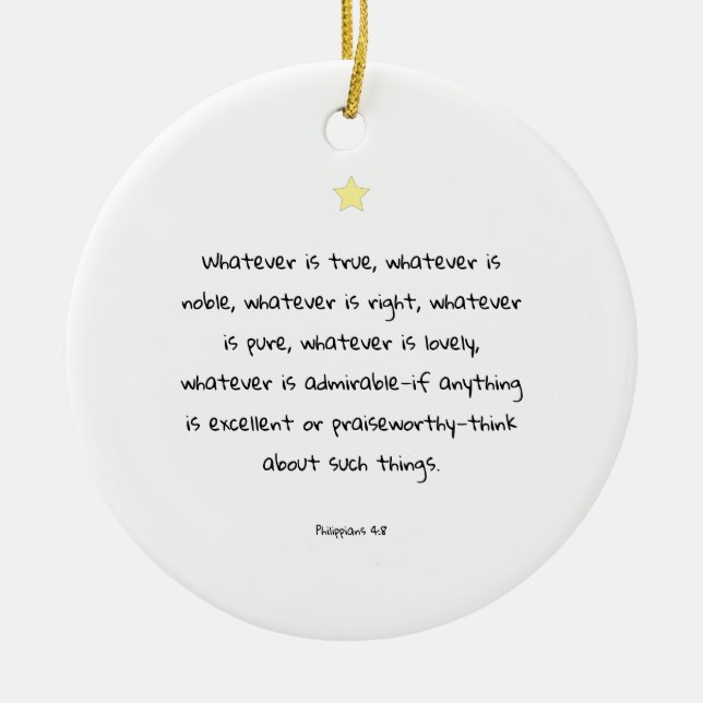 Inspirational Motivational Scripture Bible Quote Ceramic Tree Decoration (Front)