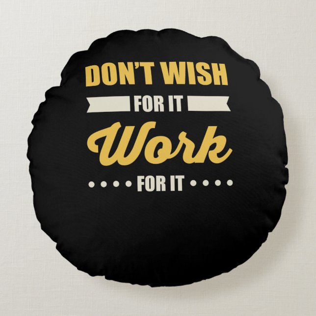 Inspirational Motivational Success Quote Round Cushion (Front)