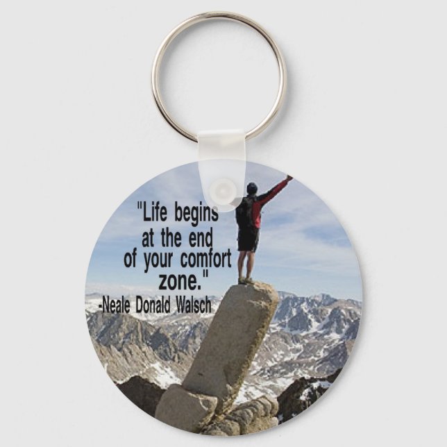 Inspirational Mountain Climbing Keychain (Front)