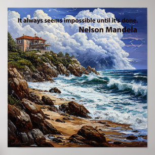 🌄 Inspirational Mountain Landscape Motivational  Poster