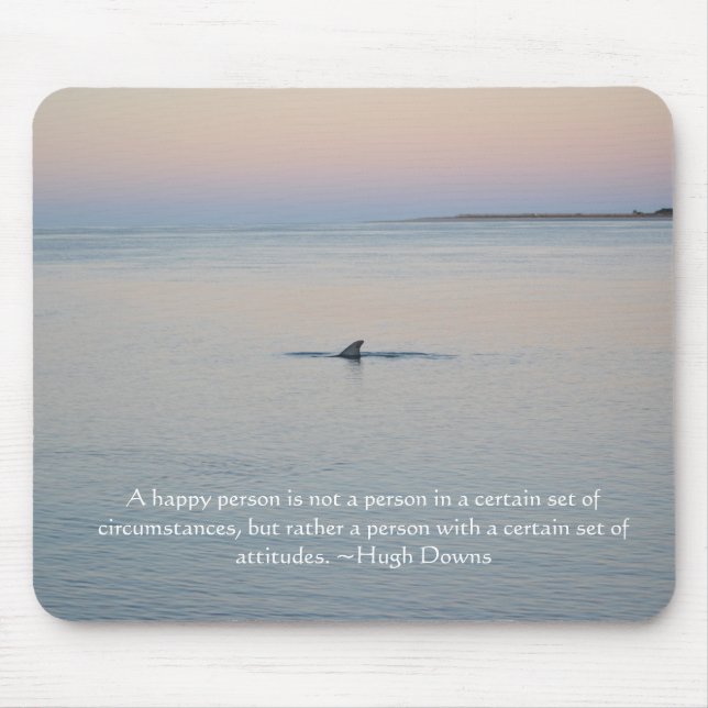 Inspirational Mouse Pad of Dolphin in Ocean (Front)