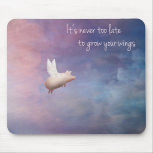 Inspirational mousepad-flying pig mouse mat