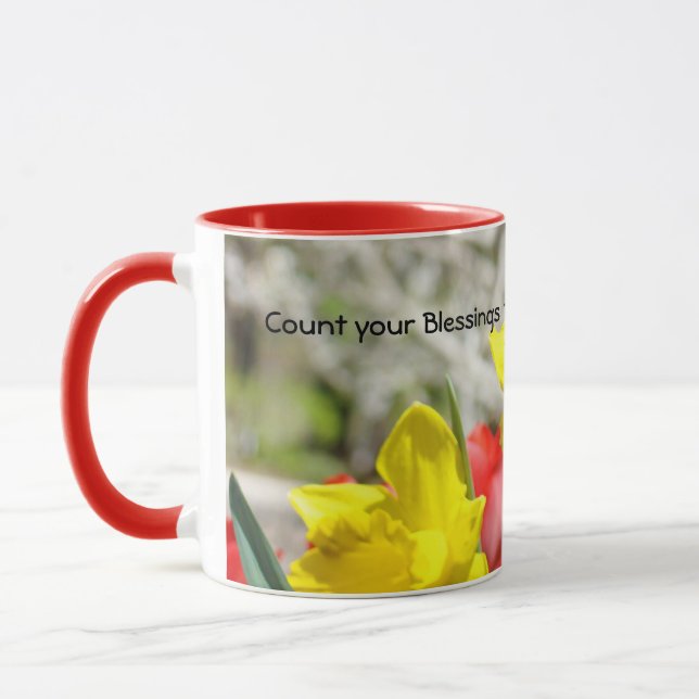 Inspirational mugs Count your Blessings twice! mug (Left)