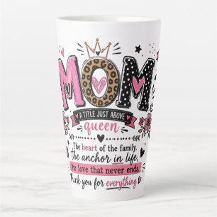 Inspirational Mum Title Above Queen Latte Mug