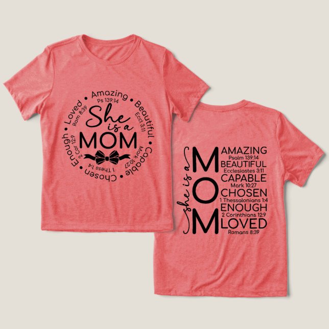 Inspirational Mum Tri-Blend Shirt (Design Front & Back)