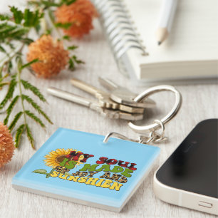 Inspirational My Soul Wordart Key Ring