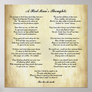 Inspirational Native American Indian Poem Poster