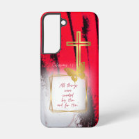 Inspirational Nature Bible Black Red Gold Cross