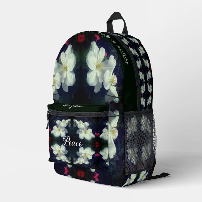 Inspirational Nature Peace And Beauty Printed Backpack (Back Corner Right)