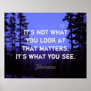 inspirational nature poster Thoreau quote blue