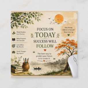 Inspirational Nature Quote Mouse Pad. Square Business Card