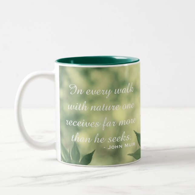 Inspirational Nature Quote Two-Tone Coffee Mug (Left)